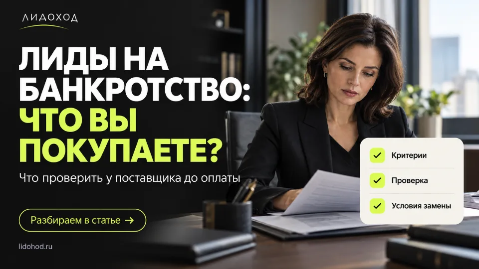 Где купить лиды на банкротство: что запросить у поставщика до первой оплаты